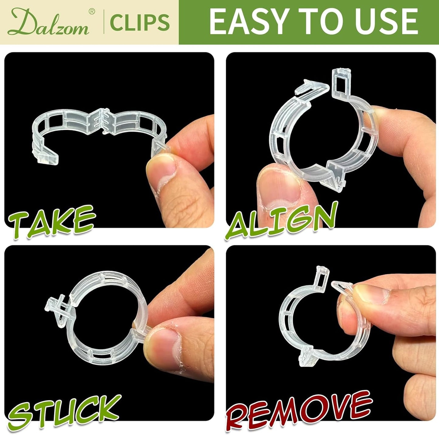 ® 300Pcs Tomato Clips, Plastic Trellis Clips Plant Support Clips, Plant Clips for Support, Grape Vine, Tomato Vine, Vegetables Plants, Garden Clips to Grow Upright Makes Plants Healthier