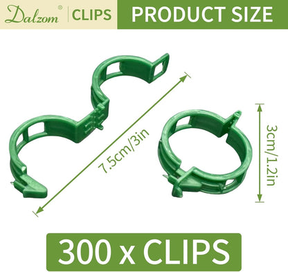 ® 300Pcs Tomato Clips, Plastic Trellis Clips Plant Support Clips, Plant Clips for Support, Grape Vine, Tomato Vine, Vegetables Plants, Garden Clips to Grow Upright Makes Plants Healthier