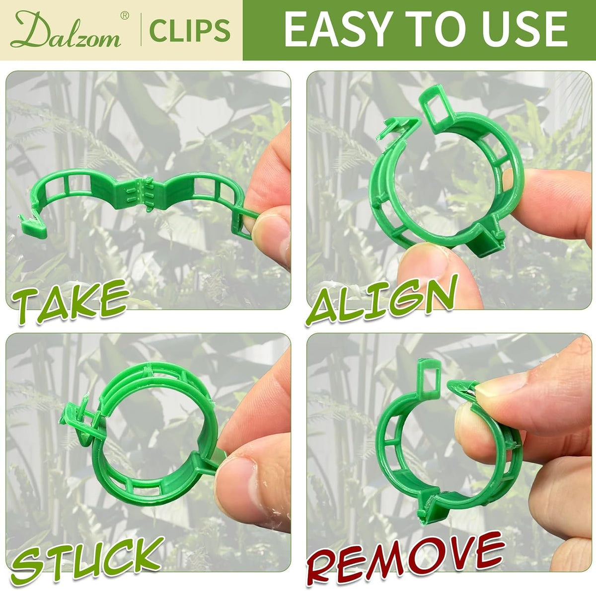 ® 300Pcs Tomato Clips, Plastic Trellis Clips Plant Support Clips, Plant Clips for Support, Grape Vine, Tomato Vine, Vegetables Plants, Garden Clips to Grow Upright Makes Plants Healthier