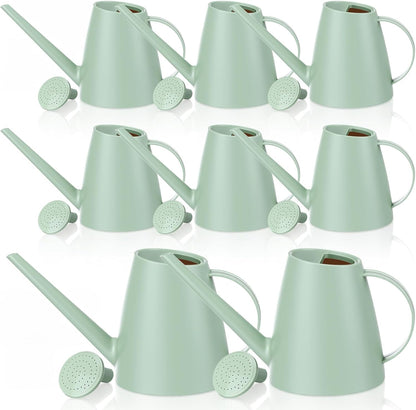 2 Pack Watering Can for Indoor Plants, 1.8L/60oz Small Plastic Water Cans with Long Spout, Lightweight Pitcher for House Plants, Garden Flowers, Mint Green