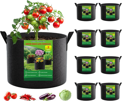 5 Gallon Grow Bags 4 Pack – 300G Thickened Non-Woven Fabric Pots Double-Stitched Handles, Foldable Breathable Drainage Planters for Herbs, Lettuce, Strawberries & Flowers, Indoor Outdoor