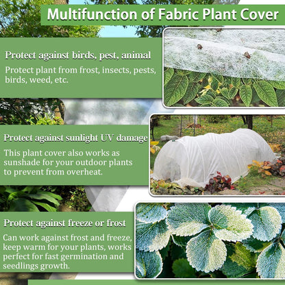 Plant Covers Freeze Protection,10 x 50 Ft Floating Row Cover