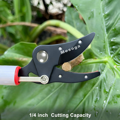 Tree Pruner, 3.3 FT Long Reach Pruner with SK5 Steel Blade, Aluminum Pole Tree Trimmer, Fruit Picking Tool, Bypass Pruner