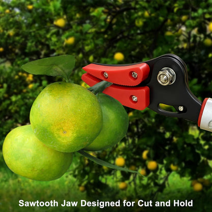 Tree Pruner, 3.3 FT Long Reach Pruner with SK5 Steel Blade, Aluminum Pole Tree Trimmer, Fruit Picking Tool, Bypass Pruner