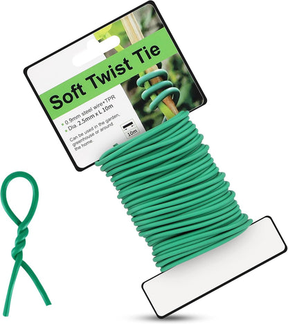 Plant Ties, 16.4 Feet Soft Twist Garden Ties for Supporting Climbing Plants, Flexible Wire for Tomatoes, Vines, Outdoor Climbing, Vegetables & Office Home Organization(Diameter 2.5mm)