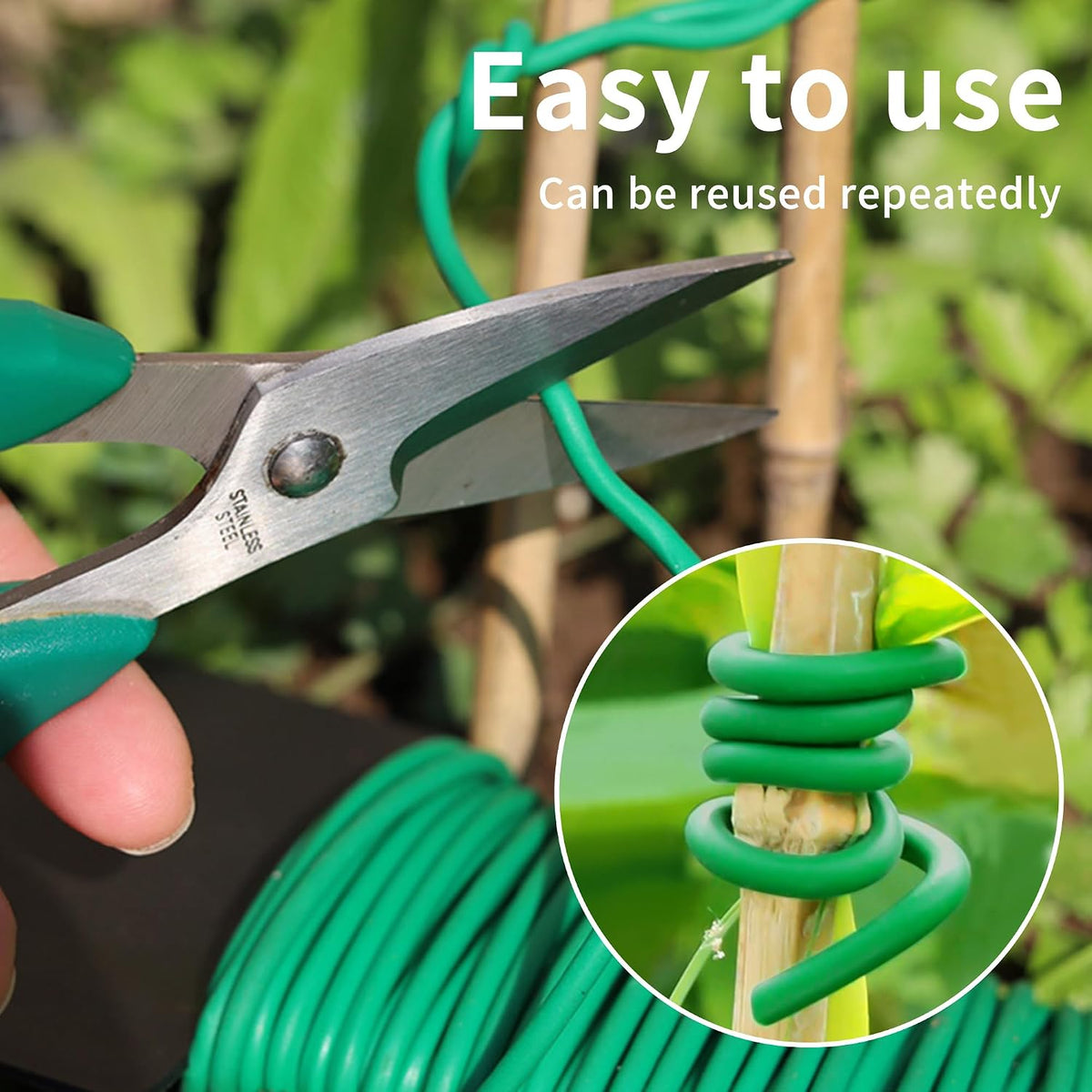 Plant Ties, 16.4 Feet Soft Twist Garden Ties for Supporting Climbing Plants, Flexible Wire for Tomatoes, Vines, Outdoor Climbing, Vegetables & Office Home Organization(Diameter 2.5mm)