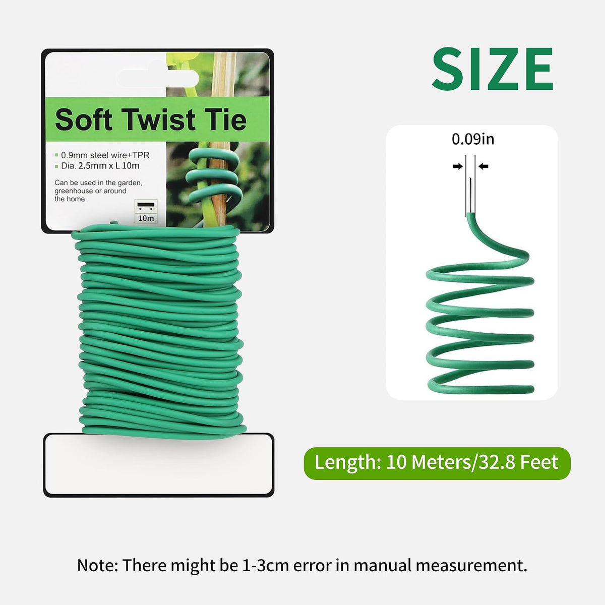Plant Ties, 16.4 Feet Soft Twist Garden Ties for Supporting Climbing Plants, Flexible Wire for Tomatoes, Vines, Outdoor Climbing, Vegetables & Office Home Organization(Diameter 2.5mm)