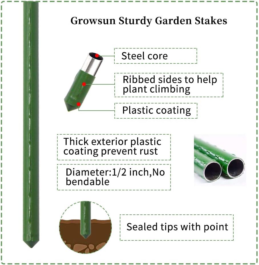 Large Tomato Cage 6 Pack Upto 73 inch Tall Tomato Trellis Garden Stakes Plant Support,Purple(5ft Stake add 18 inch Adjustable Stakes)