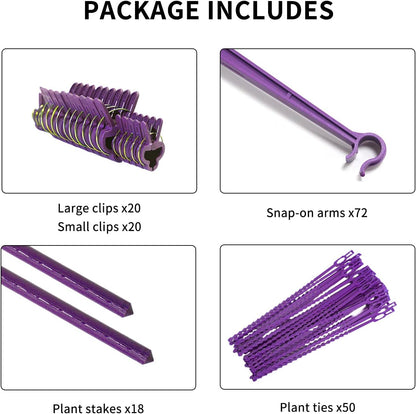 Large Tomato Cage 6 Pack Upto 73 inch Tall Tomato Trellis Garden Stakes Plant Support,Purple(5ft Stake add 18 inch Adjustable Stakes)