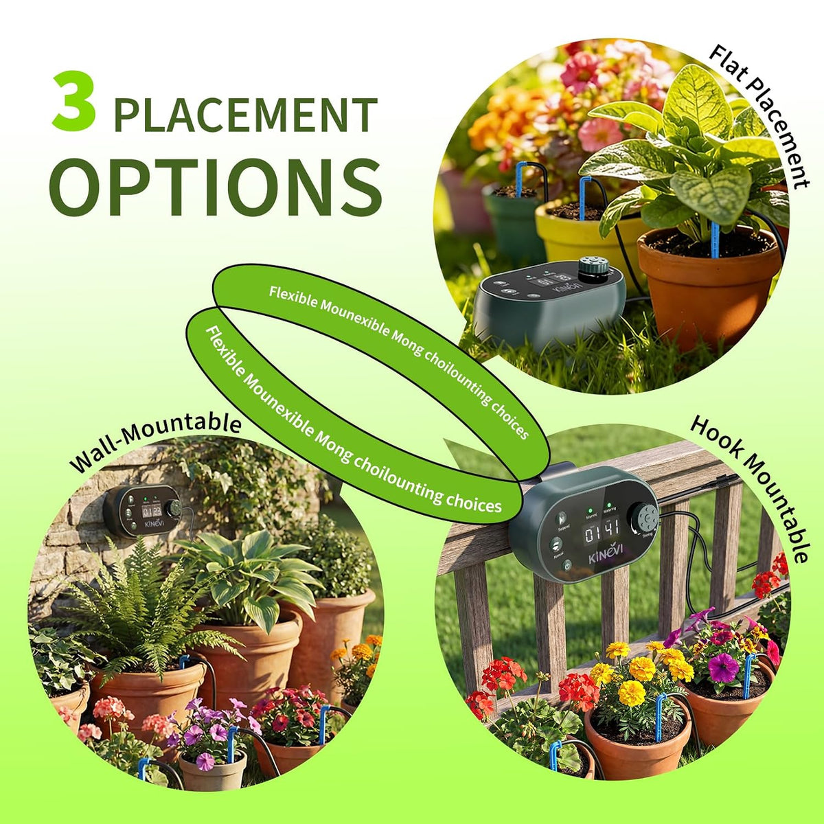 Solar Drip Irrigation System Kit, Auto Plant Waterer for 15 Pots