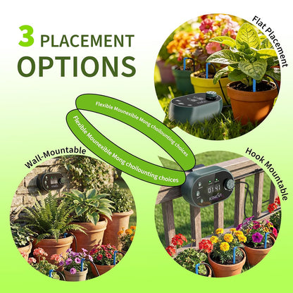 Solar Drip Irrigation System Kit, Auto Plant Waterer for 15 Pots