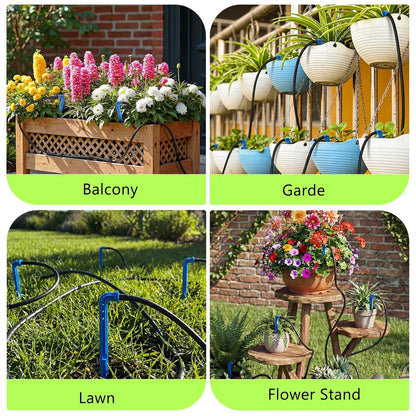 Solar Drip Irrigation System Kit, Auto Plant Waterer for 15 Pots