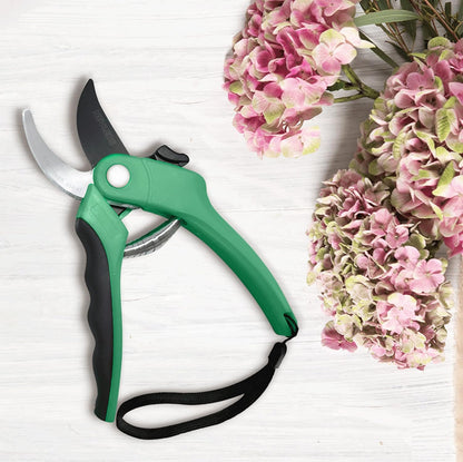 8" Green Bypass Pruning Shears Heavy Duty Pruning Scissors