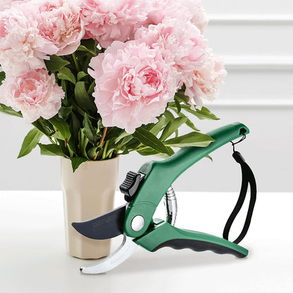 8" Green Bypass Pruning Shears Heavy Duty Pruning Scissors
