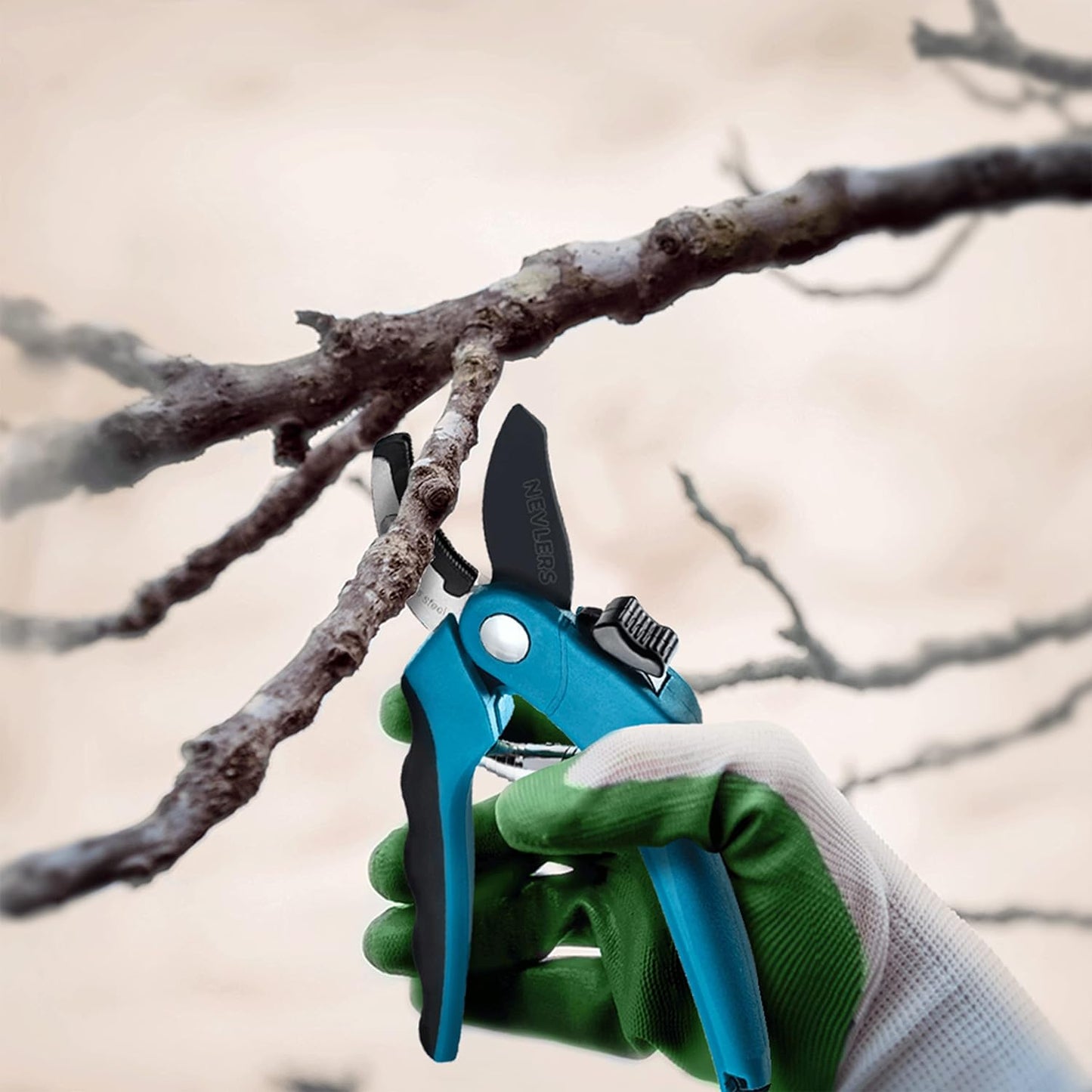 8" Green Bypass Pruning Shears Heavy Duty Pruning Scissors