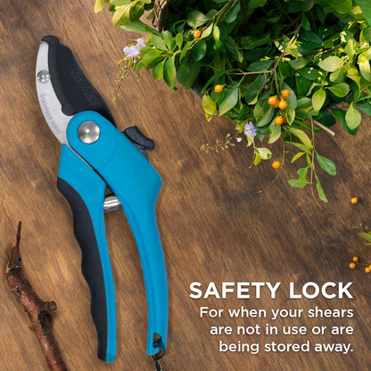 8" Green Bypass Pruning Shears Heavy Duty Pruning Scissors
