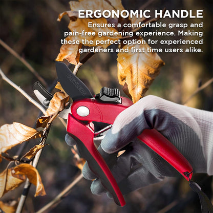 8" Green Bypass Pruning Shears Heavy Duty Pruning Scissors