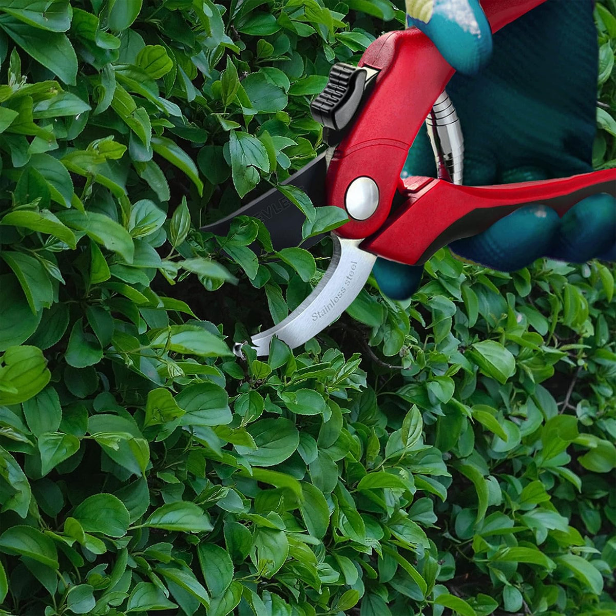 8" Green Bypass Pruning Shears Heavy Duty Pruning Scissors
