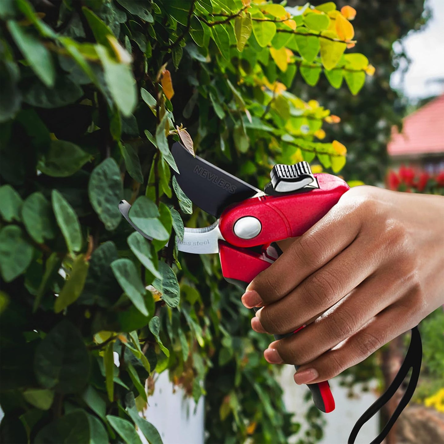 8" Green Bypass Pruning Shears Heavy Duty Pruning Scissors