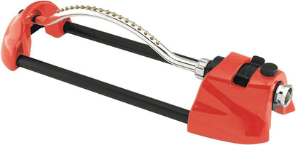 10-15001 18" Red Premium Metal Oscillating Sprinkler With Brass Nozzle Jets