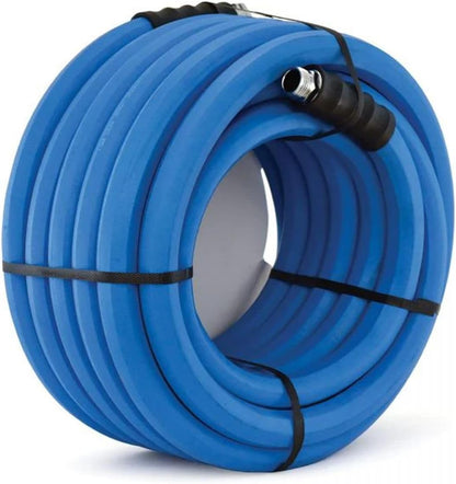 AG-LITE AL3415 3/4" x 15' Rubber Farm & Ranch Water Hose, Lightweight, 500 PSI, 50F to 190F Degree, Polyester Braided, Brass GHT Fittings, 4 Finger-Grip Bend Restrictor, Agriculture & Industrial Use