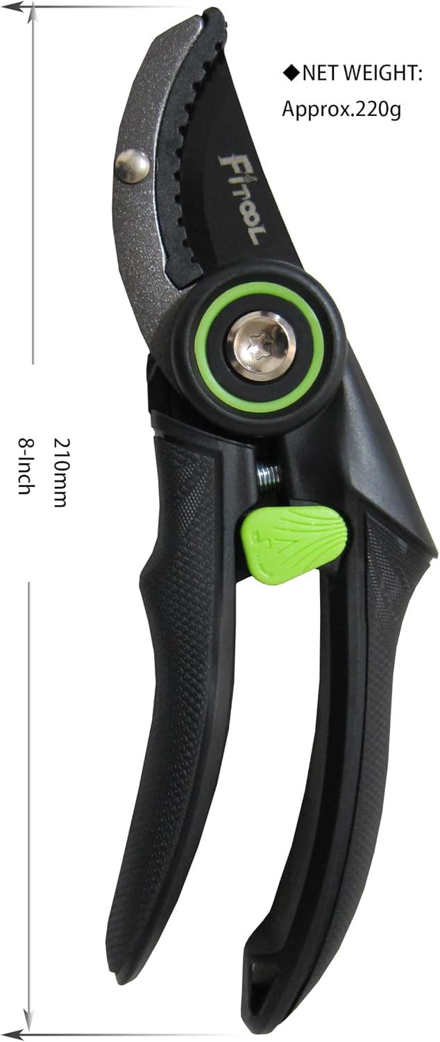 Professional Secateurs, with Super Sharp SK5 Steel Blades, Gardening Hand Clippers Pruners, Garden Trimming Scissors, Pruning Shears 8-Inch (Bypass)