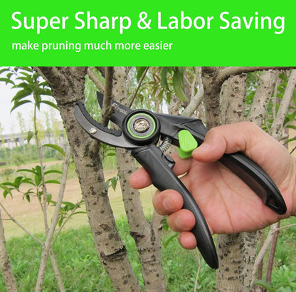 Professional Secateurs, with Super Sharp SK5 Steel Blades, Gardening Hand Clippers Pruners, Garden Trimming Scissors, Pruning Shears 8-Inch (Bypass)