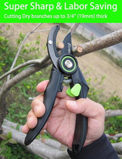 Professional Secateurs, with Super Sharp SK5 Steel Blades, Gardening Hand Clippers Pruners, Garden Trimming Scissors, Pruning Shears 8-Inch (Bypass)