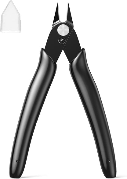 Small Wire Cutters for Crafts Diagonal Flush Cutters 5" Black