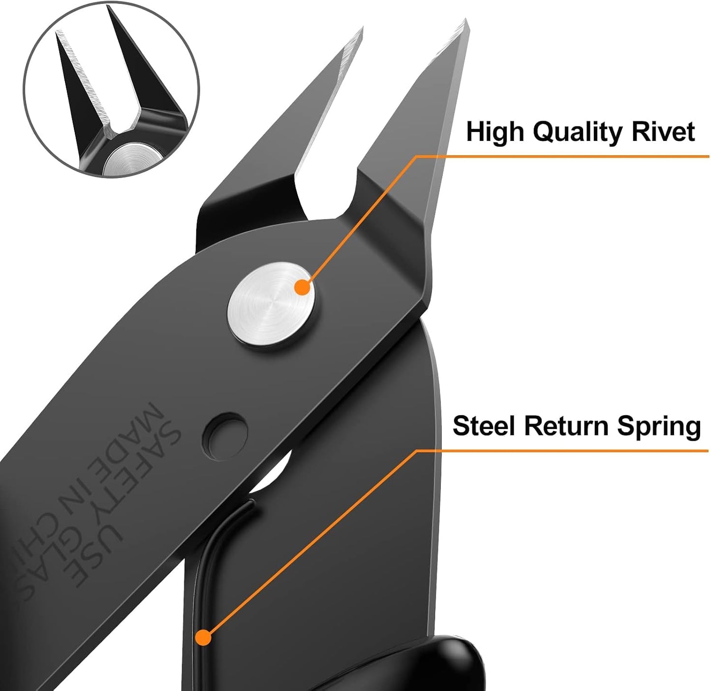 Small Wire Cutters for Crafts Diagonal Flush Cutters 5" Black