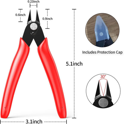 Small Wire Cutters for Crafts Diagonal Flush Cutters 5" Black