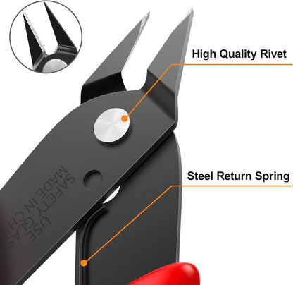 Small Wire Cutters for Crafts Diagonal Flush Cutters 5" Black
