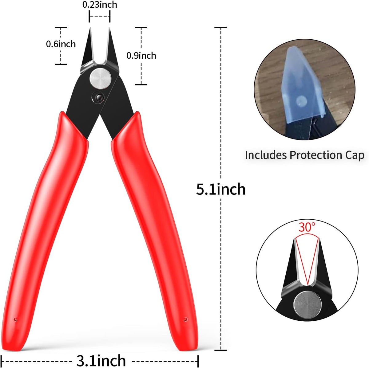 Small Wire Cutters for Crafts Diagonal Flush Cutters 5" Black