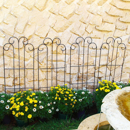 4 Pack Black Garden Trellis 45” x 15.9” for Climbing Plant Rustproof Iron Plant Support Patio Flower Metal Trelli Wire Lattices Grid Panels for Ivy Cucumbers Clematis Roses
