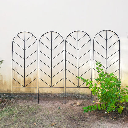4 Pack Black Garden Trellis 45” x 15.9” for Climbing Plant Rustproof Iron Plant Support Patio Flower Metal Trelli Wire Lattices Grid Panels for Ivy Cucumbers Clematis Roses