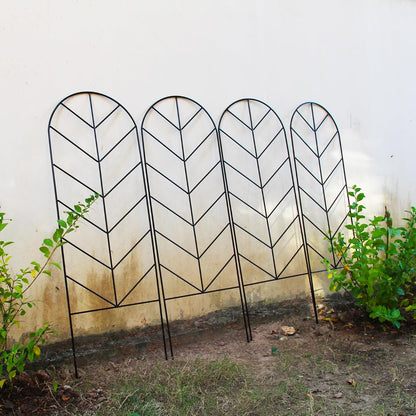 4 Pack Black Garden Trellis 45” x 15.9” for Climbing Plant Rustproof Iron Plant Support Patio Flower Metal Trelli Wire Lattices Grid Panels for Ivy Cucumbers Clematis Roses