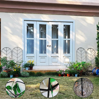 4 Pack Black Garden Trellis 45” x 15.9” for Climbing Plant Rustproof Iron Plant Support Patio Flower Metal Trelli Wire Lattices Grid Panels for Ivy Cucumbers Clematis Roses