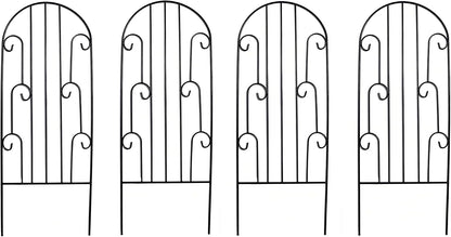 4 Pack Black Garden Trellis 45” x 15.9” for Climbing Plant Rustproof Iron Plant Support Patio Flower Metal Trelli Wire Lattices Grid Panels for Ivy Cucumbers Clematis Roses