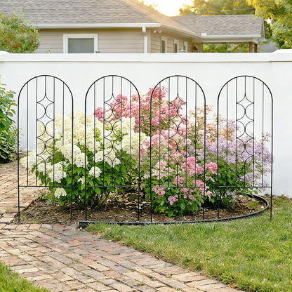 4 Pack Black Garden Trellis 45” x 15.9” for Climbing Plant Rustproof Iron Plant Support Patio Flower Metal Trelli Wire Lattices Grid Panels for Ivy Cucumbers Clematis Roses