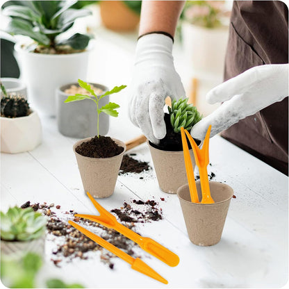 6PCS Mini Garden Hand Succulent Transplanting Tools Set, Plastic Seedling Dibber and Digging Tools for Indoor Gardening, Home Plant Care, Repotting, Lawn Maintenance(Blue)