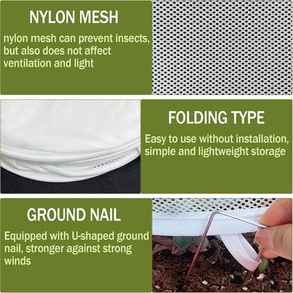47" x 21" x 17" Garden Netting for Raised Beds, Foldable Raised Garden Bed Cover with Ground Nail, Raised Bed Cover Fit 4 x 2ft Garden Beds, Insect Bird Control, Plant Protection