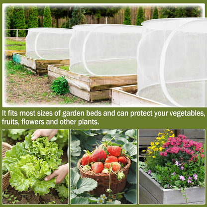 47" x 21" x 17" Garden Netting for Raised Beds, Foldable Raised Garden Bed Cover with Ground Nail, Raised Bed Cover Fit 4 x 2ft Garden Beds, Insect Bird Control, Plant Protection