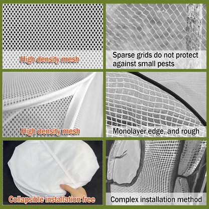 47" x 21" x 17" Garden Netting for Raised Beds, Foldable Raised Garden Bed Cover with Ground Nail, Raised Bed Cover Fit 4 x 2ft Garden Beds, Insect Bird Control, Plant Protection