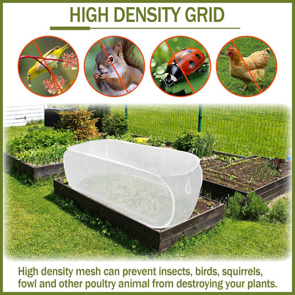 47" x 21" x 17" Garden Netting for Raised Beds, Foldable Raised Garden Bed Cover with Ground Nail, Raised Bed Cover Fit 4 x 2ft Garden Beds, Insect Bird Control, Plant Protection