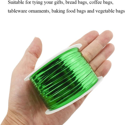 100Yards/300Feet/91M Gold Metal Twist Ties for Bread, Candy, Coffee, Plant Garden, Cellophane Treat, Gift Wrapping, Plastic Bags - Halloween Party, Cake Present, Art Craft