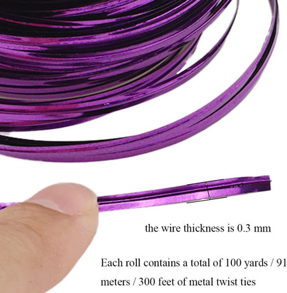 100Yards/300Feet/91M Gold Metal Twist Ties for Bread, Candy, Coffee, Plant Garden, Cellophane Treat, Gift Wrapping, Plastic Bags - Halloween Party, Cake Present, Art Craft
