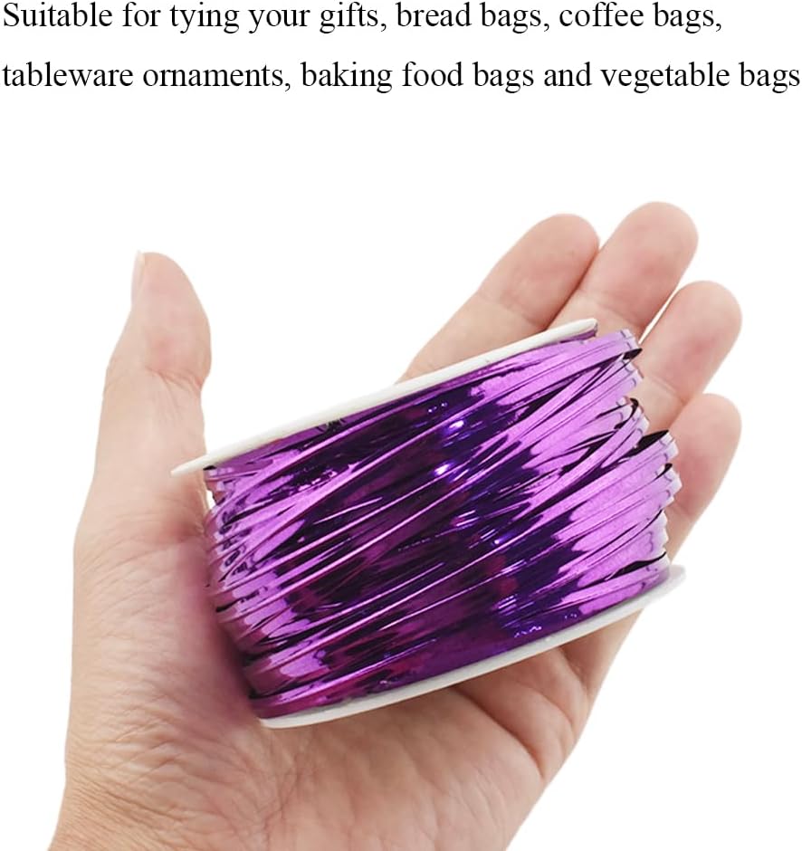 100Yards/300Feet/91M Gold Metal Twist Ties for Bread, Candy, Coffee, Plant Garden, Cellophane Treat, Gift Wrapping, Plastic Bags - Halloween Party, Cake Present, Art Craft