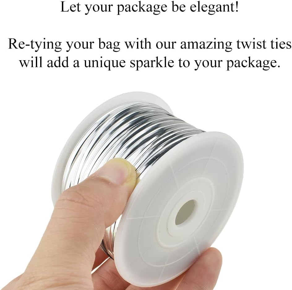 100Yards/300Feet/91M Gold Metal Twist Ties for Bread, Candy, Coffee, Plant Garden, Cellophane Treat, Gift Wrapping, Plastic Bags - Halloween Party, Cake Present, Art Craft