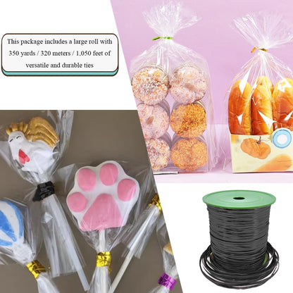 100Yards/300Feet/91M Gold Metal Twist Ties for Bread, Candy, Coffee, Plant Garden, Cellophane Treat, Gift Wrapping, Plastic Bags - Halloween Party, Cake Present, Art Craft