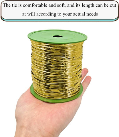 100Yards/300Feet/91M Gold Metal Twist Ties for Bread, Candy, Coffee, Plant Garden, Cellophane Treat, Gift Wrapping, Plastic Bags - Halloween Party, Cake Present, Art Craft